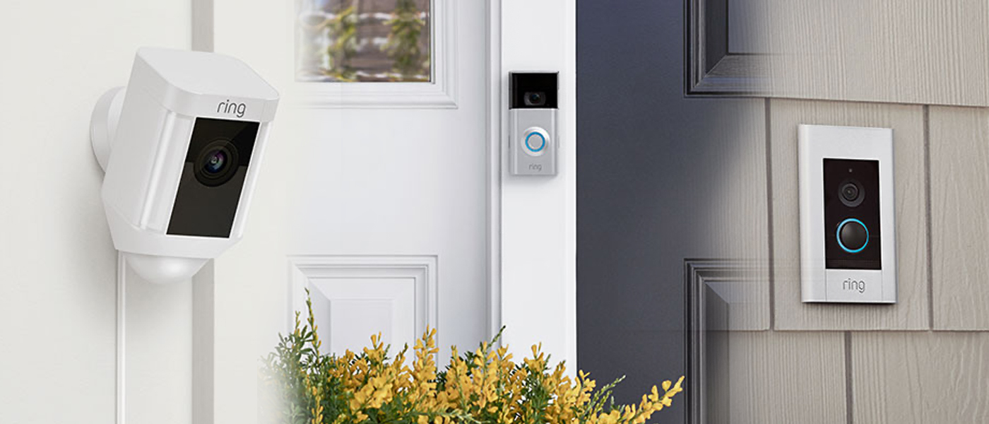 Ring residential security system with multiple cameras and doorbell installed on home exterior professional home security installation services